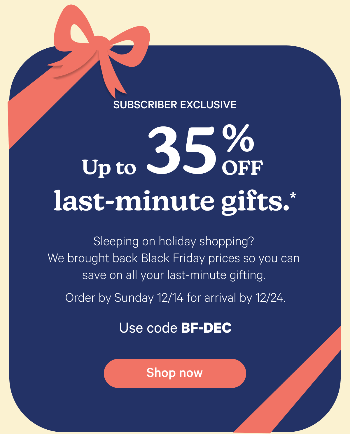 Up to 35% off last-minute gifts