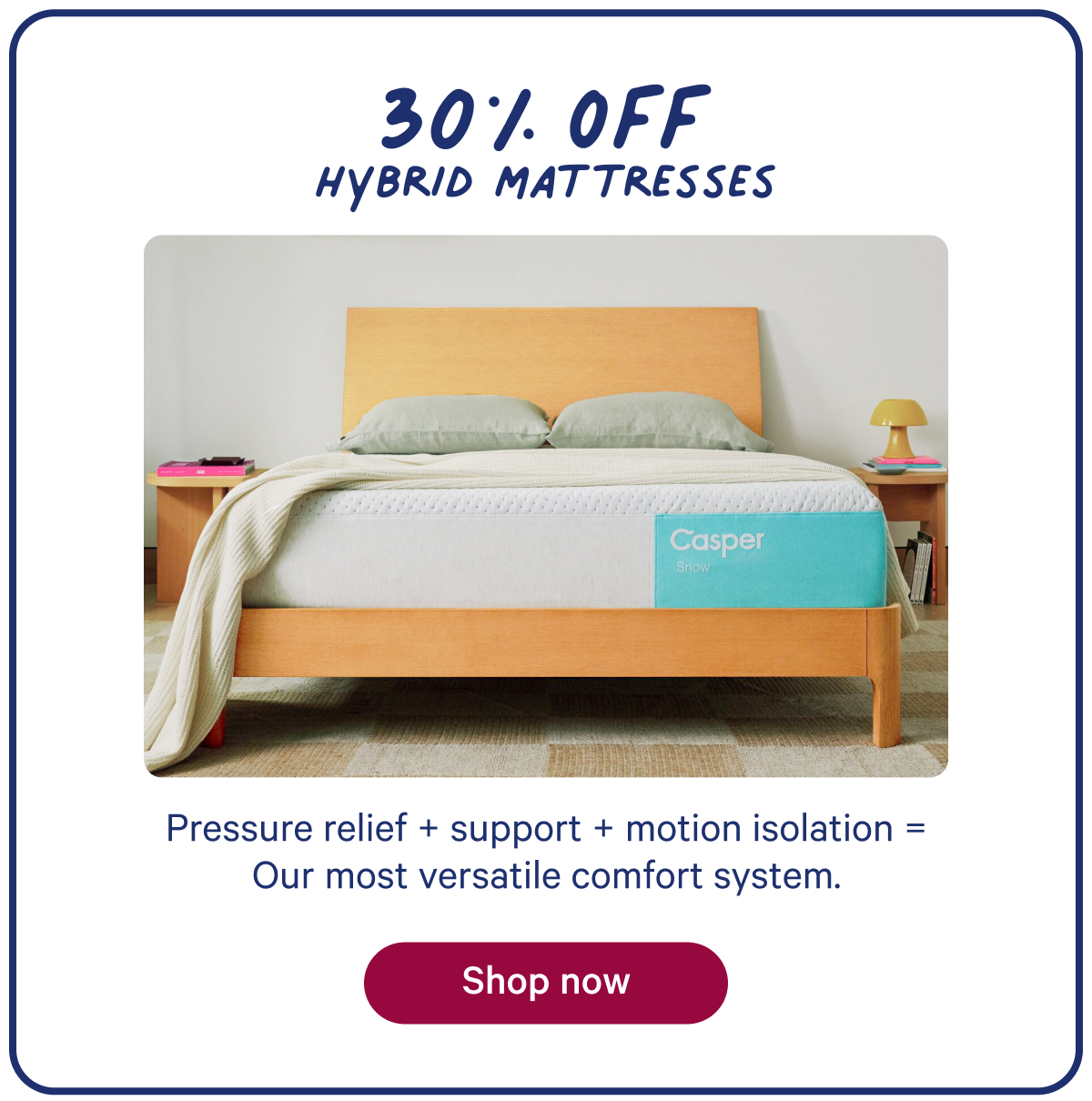 30% off hybrid mattresses