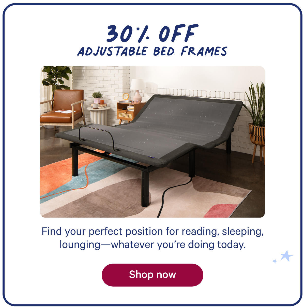 30% off adjustable bed frames