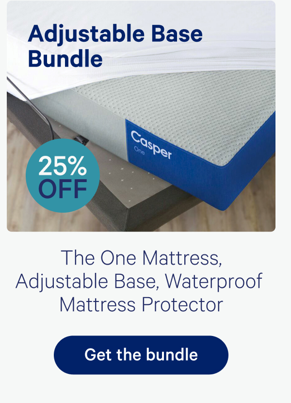 Adjustable Base Bundle; 25% off; The One Mattress, Adjustable Base, Waterproof Mattress Protector