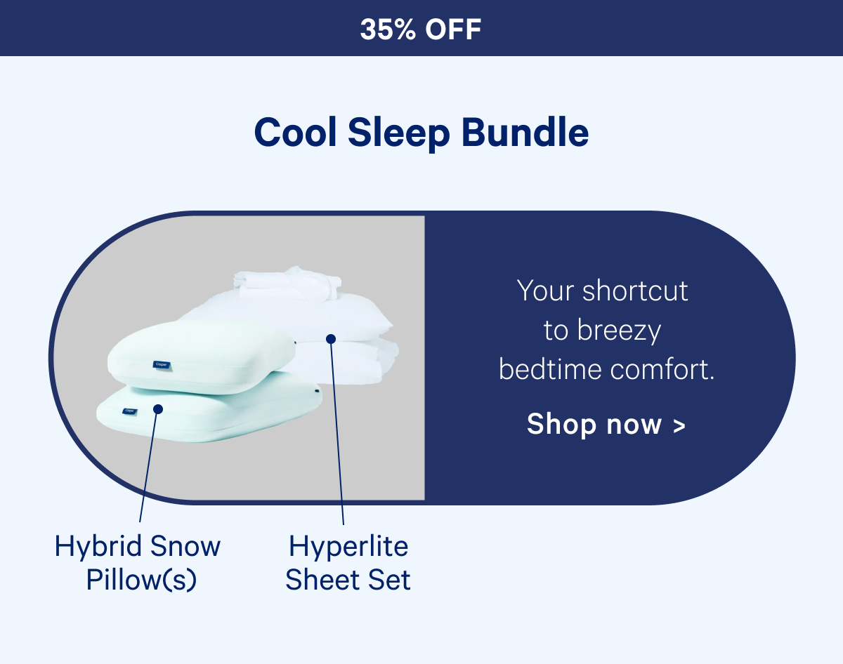 Cool Sleep Bundle; Your shortcut to breezy bedtime comfort.