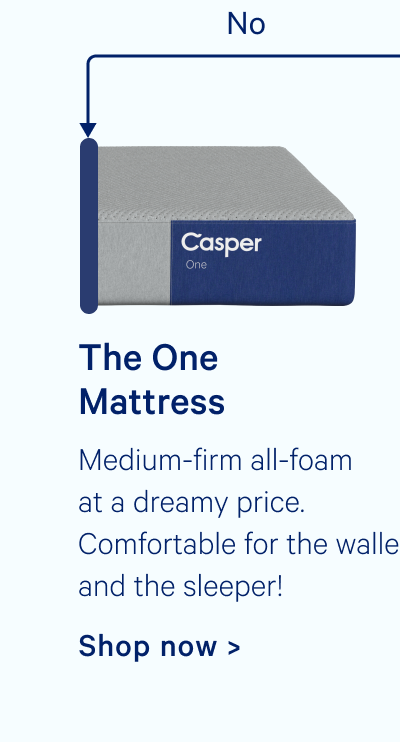 The One Mattress; Medium-firm all-foam at a dreamy price. Comfortable for the wall and the sleeper!