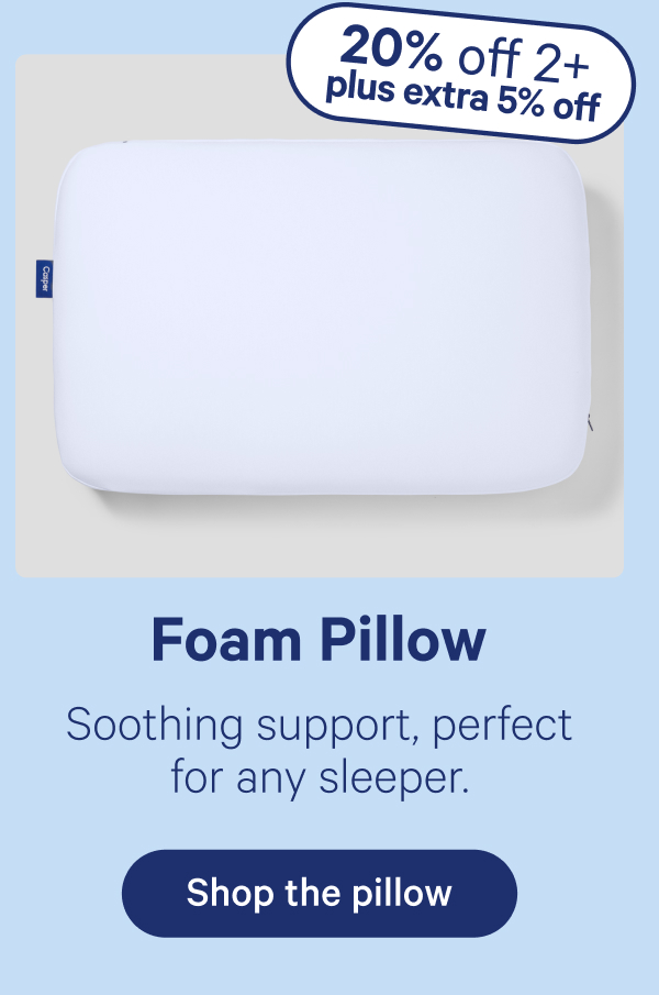 Foam Pillow; Soothing support, perfect for any sleeper.