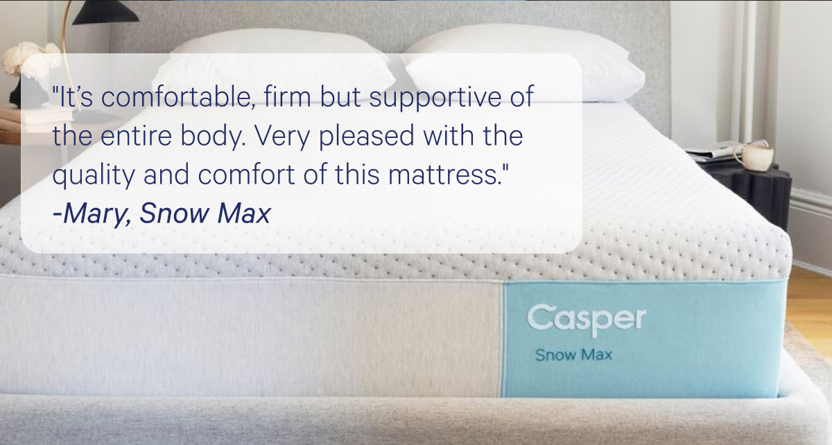 ''It's comfortable, firm but supportive of the entire body. Very pleased with the quality and comfort of this mattress.''