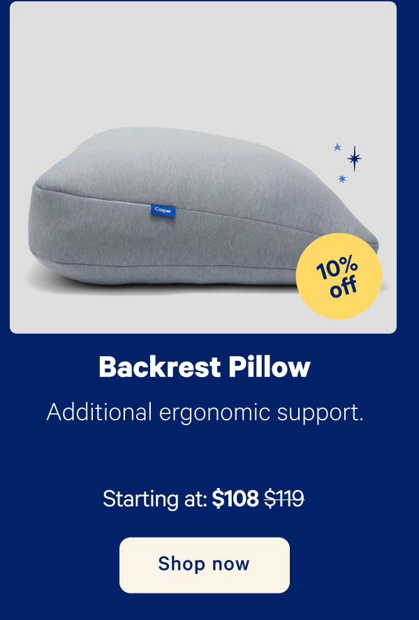 Backrest Pillow; Adds ergonomic support for a night of reading or streaming in bed.