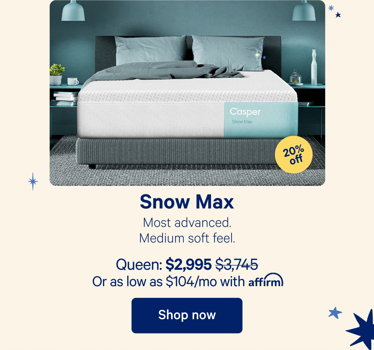 Snow Max; Maximum support and cooling for your deepest sleep all night.