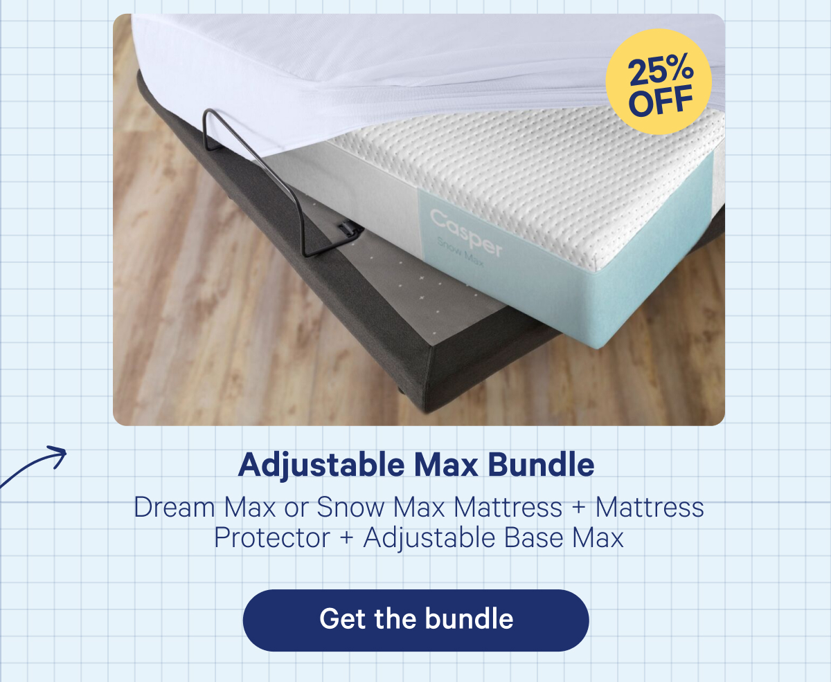 Adjustable Max Bundle; Dream Max or Snow Max Mattress + Mattress Protector + Adjustable Base Max