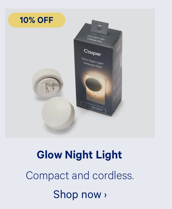 Glow Night Light; Compact and cordless.