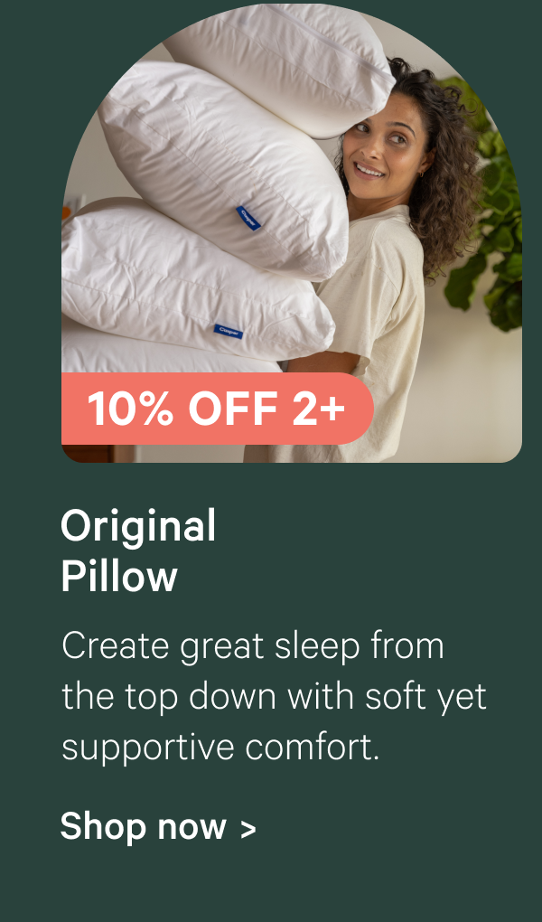 Original Pillow; Create great sleep from the top down with soft yet supportive comfort.