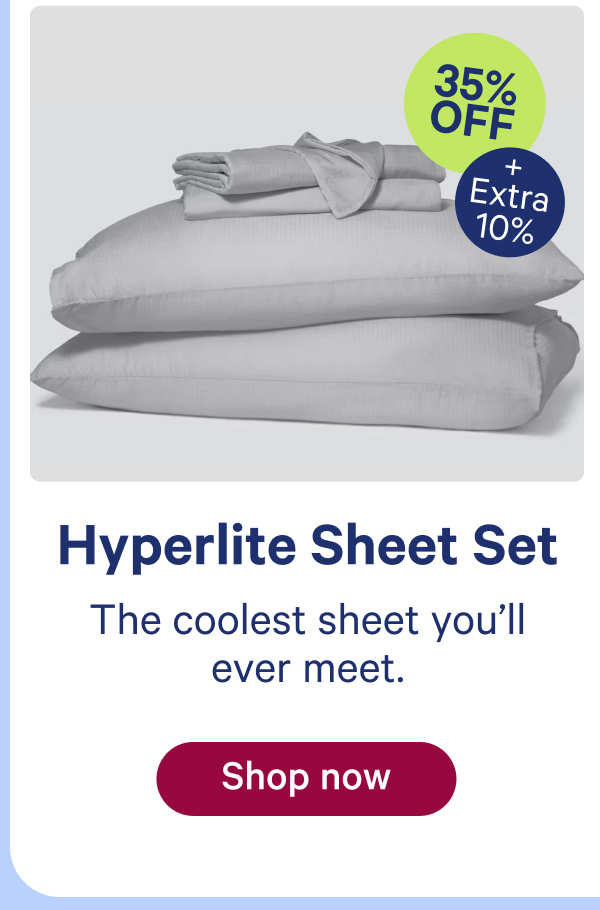 hyperlite sheet set; the coolest sheet you'll ever meet.