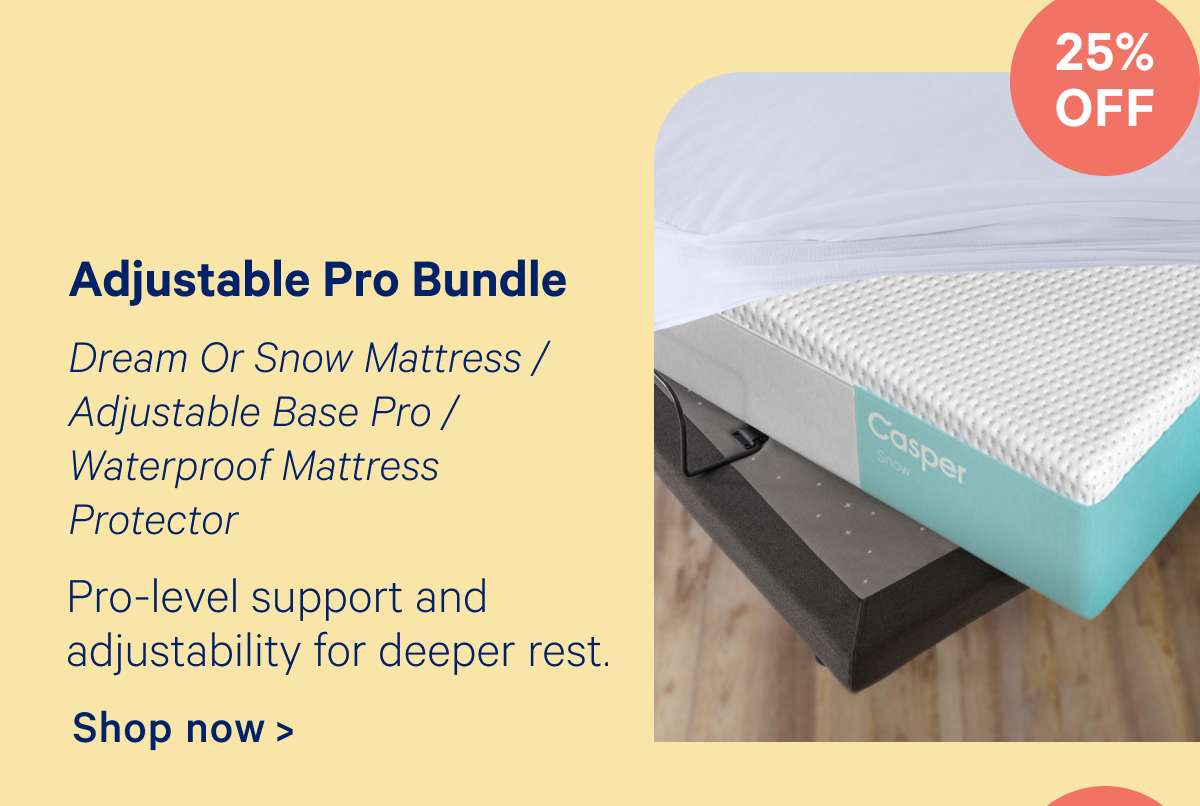 Adjustable Pro Bundle; Pro-level support and adjustability for deeper rest.