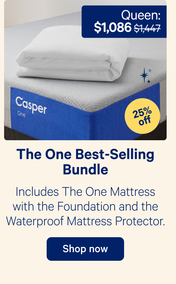 The One Best-Selling Bundle; Includes The One Mattress with the Foundation and the Waterproof Mattress Protector.