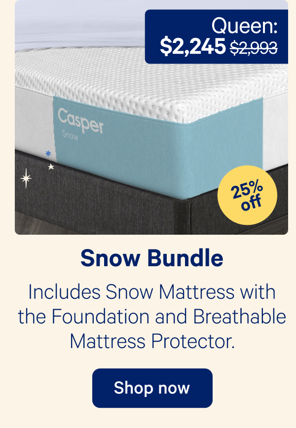 Snow Bundle; Includes Snow Mattress with the Foundation and Breathable Mattress Protector.