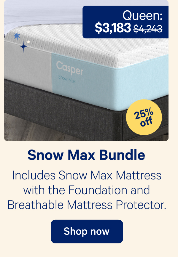 Snow Max Bundle; Includes Snow Max Mattress with the Foundation and Breathable Mattress Protector.