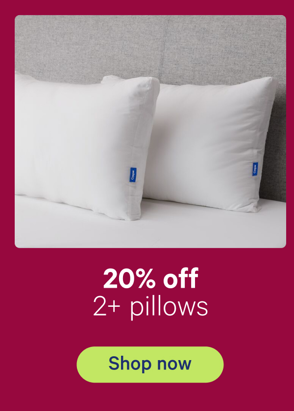 20% off pillows