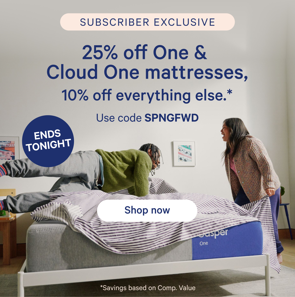 25% off One & Cloud One mattresses