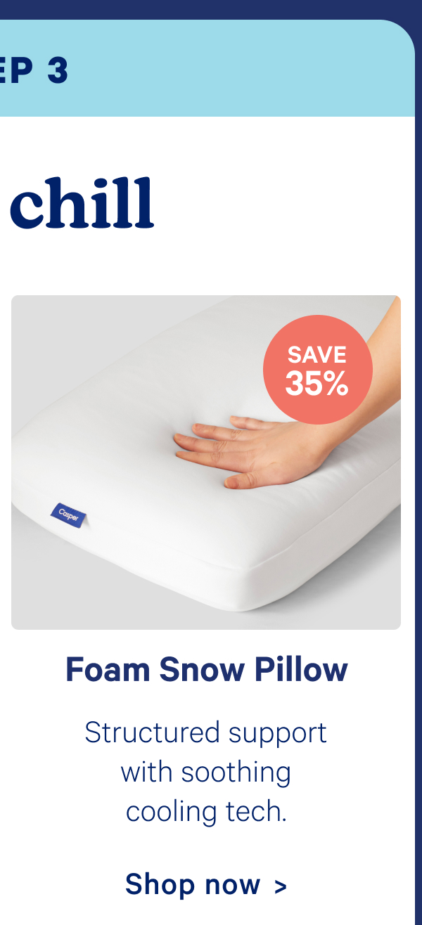 Foam snow pillow