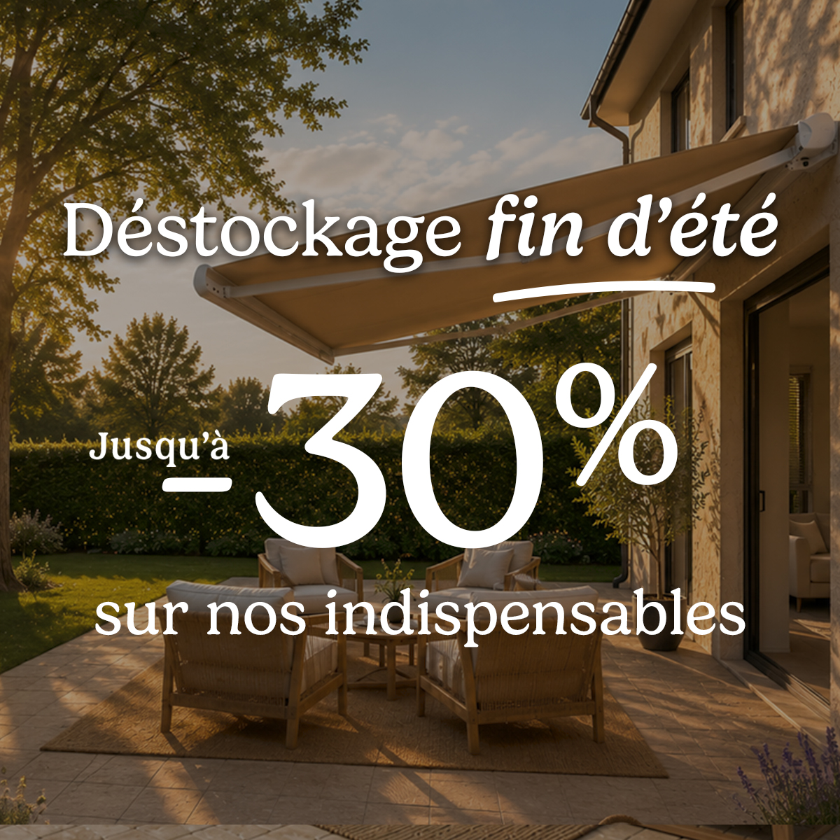 Déstockage : -30% sur nos indispensables de l'été