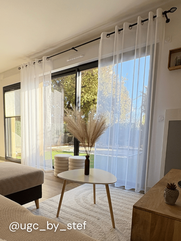 Rideau voilage uni blanc