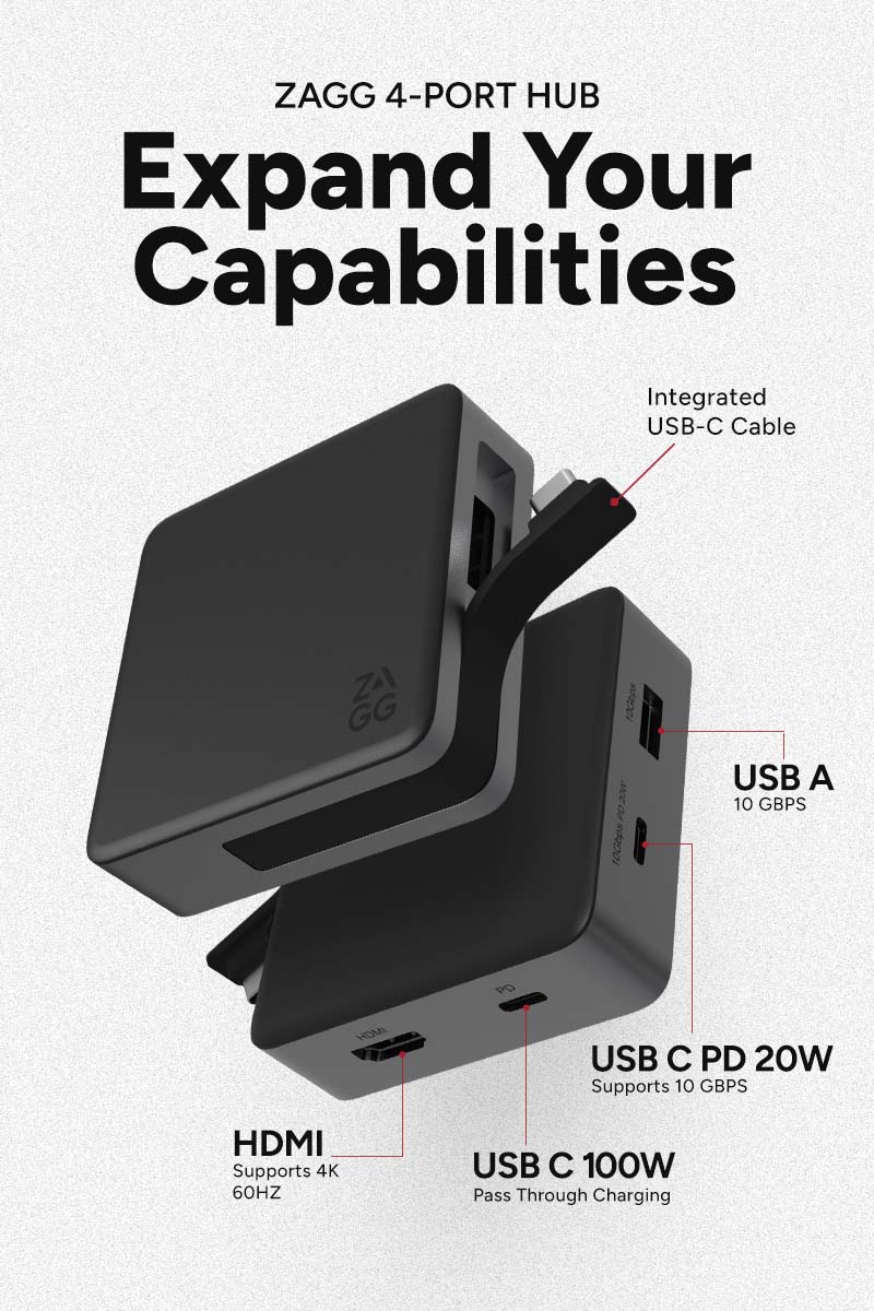 ZAGG 4-Port Hub Expand Your Capabilities