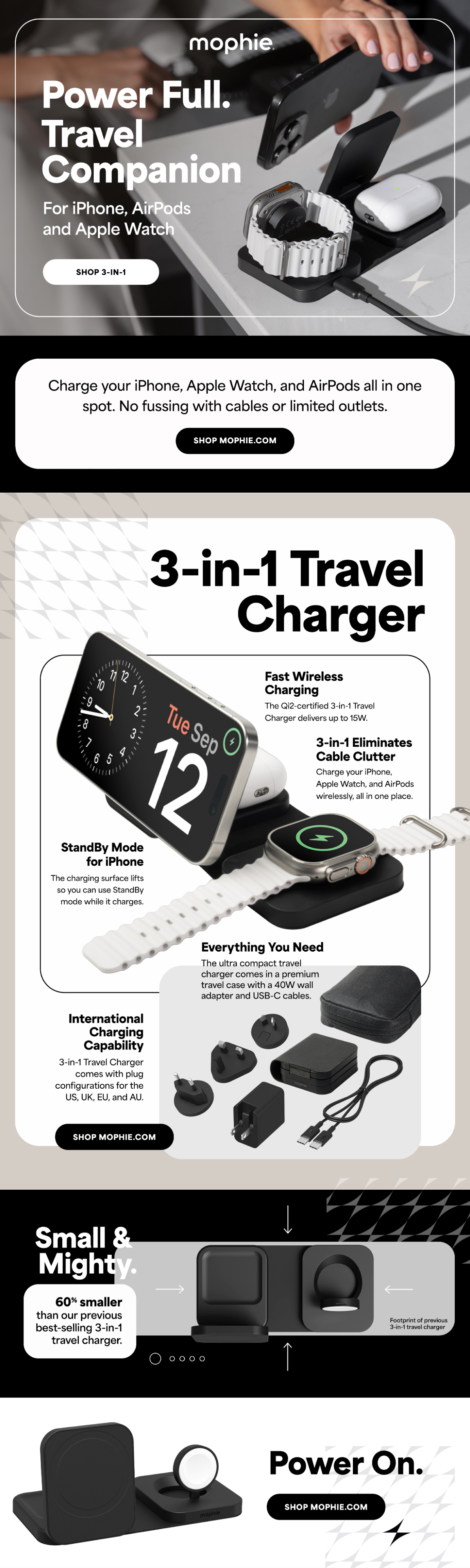 Power Full. Travel Companion for iPhone, Air Pods and Apple Watch. Shop Mophie.com