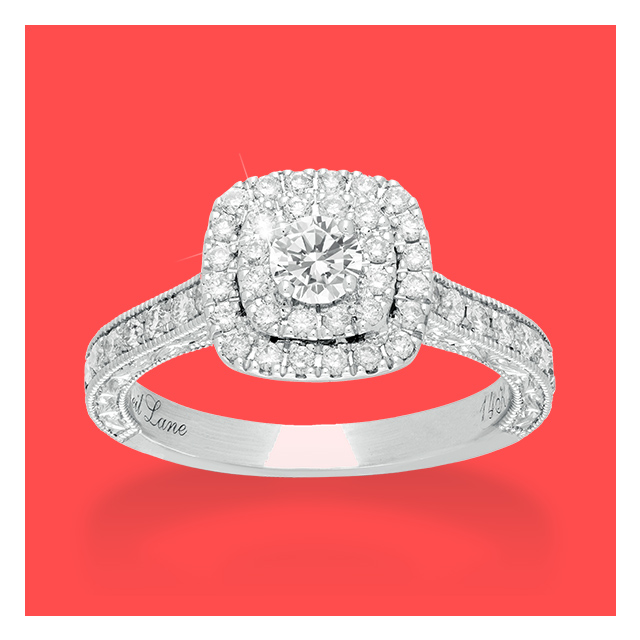 Neil Lane 14ct White Gold 0.87ct Diamond Halo Ring