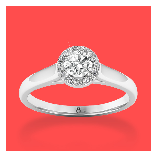 The Diamond Story 18ct White Gold 0.33ct Round Halo Ring