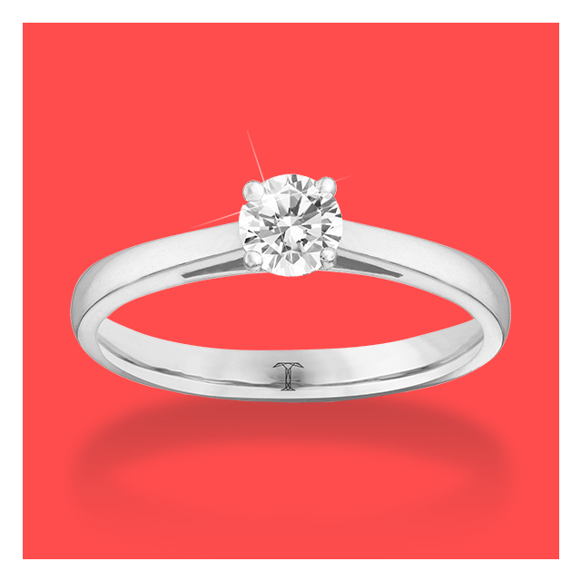 Tolkowsky 18ct White Gold 1/3ct I-I1 Diamond Ring