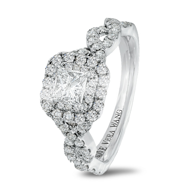 Vera Wang 18ct White Gold 0.95ct Diamond Double Halo Ring