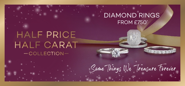 HALF PRICE HALF CARAT COLLECTION. Diamond rings from £750.
