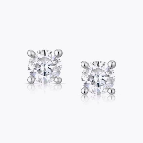Platinum 1ct Diamond Solitaire Stud Earrings