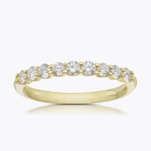 Origin 18ct Yellow Gold 0.50ct Diamond 9 Stone Eternity Ring