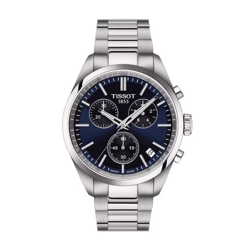 Tissot PR 100 Men's Chronograph Blue Dial & Stainless Steel Watch