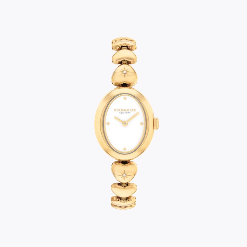 Coach Sammy Women's Gold Tone Heart Bracelet Watch