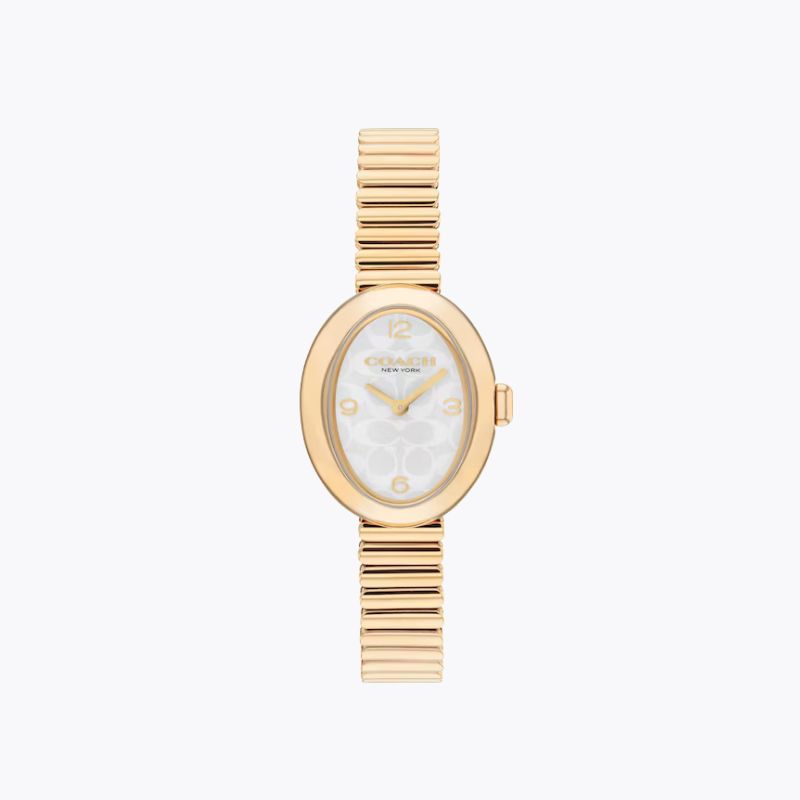 Coach Sammy Women's Yellow Gold IP Stretch Bracelet Watch