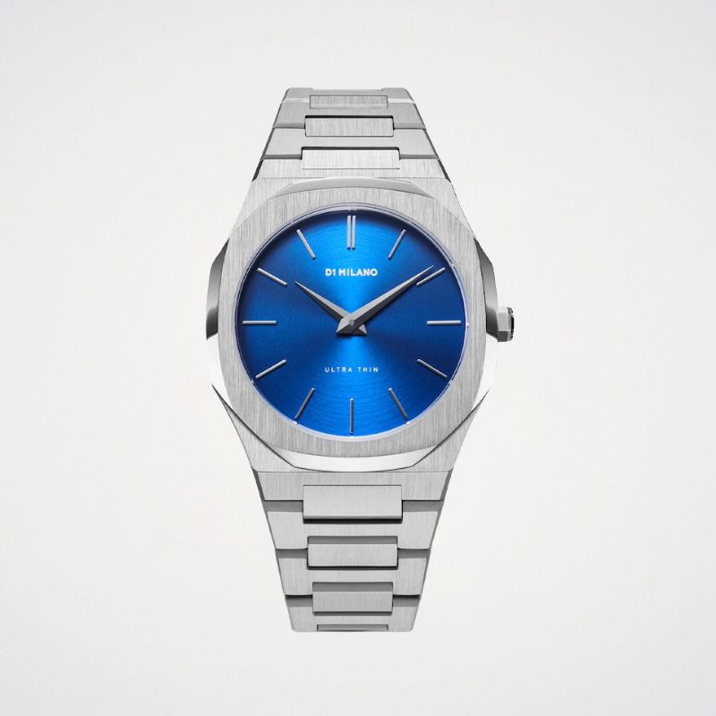 D1 Milano Ultra Thin Men's 40mm Blue Dial & Stainless Steel Bracelet Watch