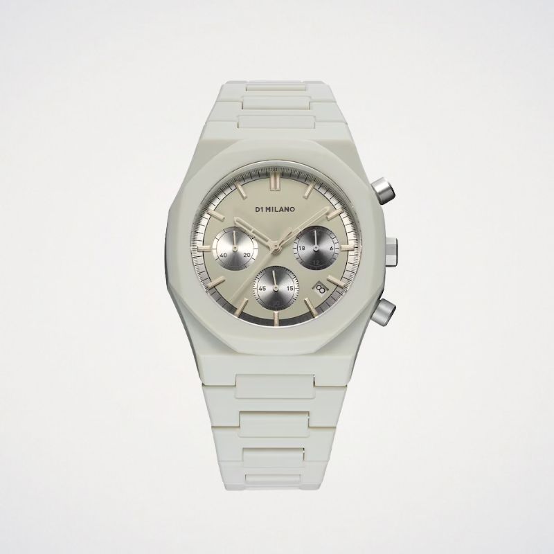 D1 Milano Polychrono Men's 40.5mm Grey Dial & Polycarbonate Strap Watch