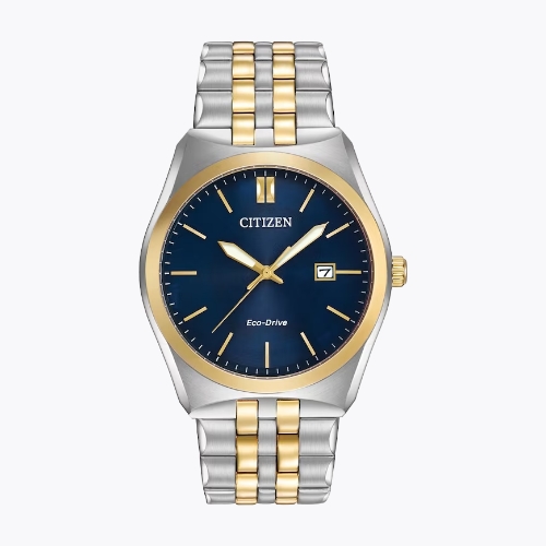 Citizen Men's Eco Drive Silver & Gold Plated Blue Watch