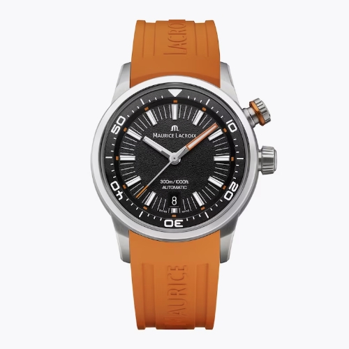 Maurice Lacroix PONTOS S Diver 42mm Men's Orange Strap Watch