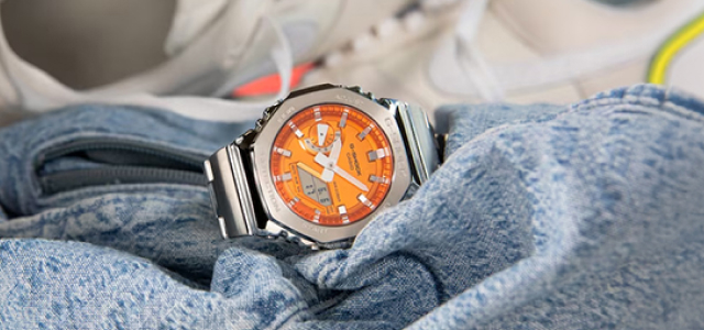 G-Shock GM-2110D-4AER Orange Dial & Stainless Steel Watch G-Shock GM-2110D-4AER Orange Dial & Stainless Steel Watch