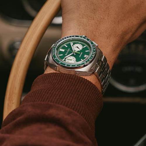 Bulova Racer Men's Chronograph Green Dial & Stainless Steel Watch