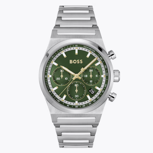 BOSS Candor 41mm Chronograph Dark Green Dial & Stainless Steel Watch