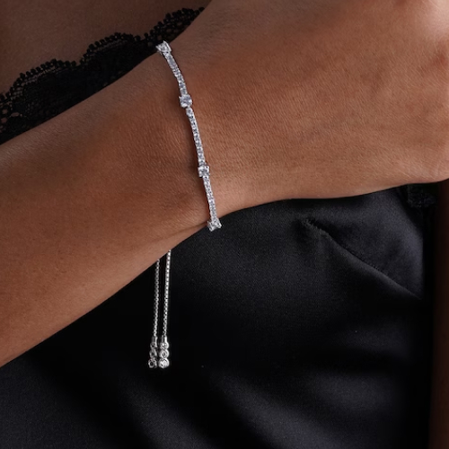 CARAT* LONDON Phoebe Sterling Silver Stone Set Slider Bracelet