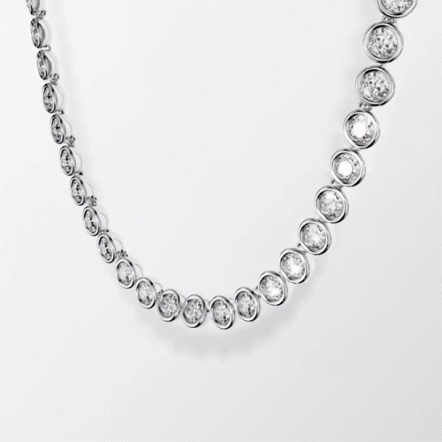 Swarovski Imber Silver Tone Crystal Bezel Set Tennis Necklace