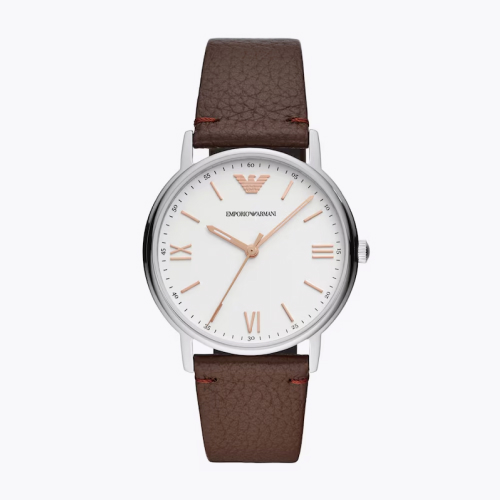 Emporio Armani Men's Brown Leather Strap Watch
