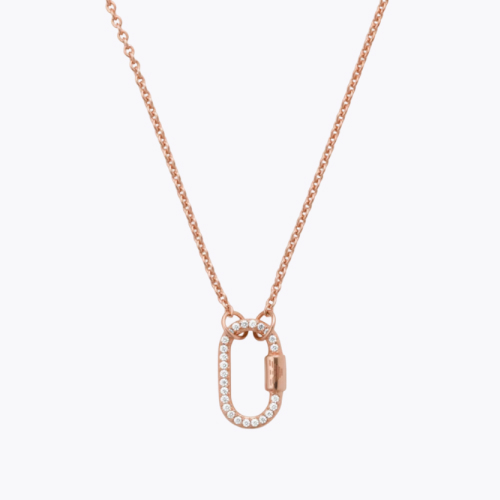 Emporio Armani Rose Gold Tone Cubic Zirconia Pendant