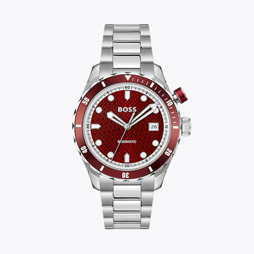 BOSS Bossmatic Hybrid Automatic Red Dial & Stainless Steel Watch