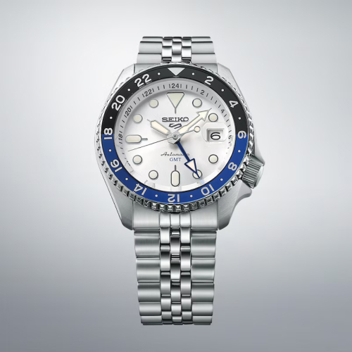 Seiko 5 Sports SKX GMT Blue Bezel & Stainless Steel Watch
