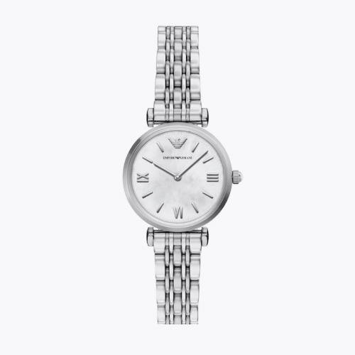 Emporio Armani Women's Mother Of Pearl & Stainless Steel Bracelet Watch