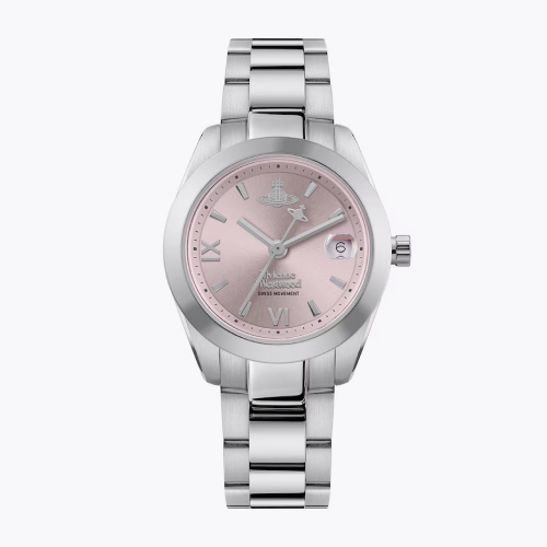 Vivienne Westwood Women's Pink Dial & Stainless Steel Bracelet Watch